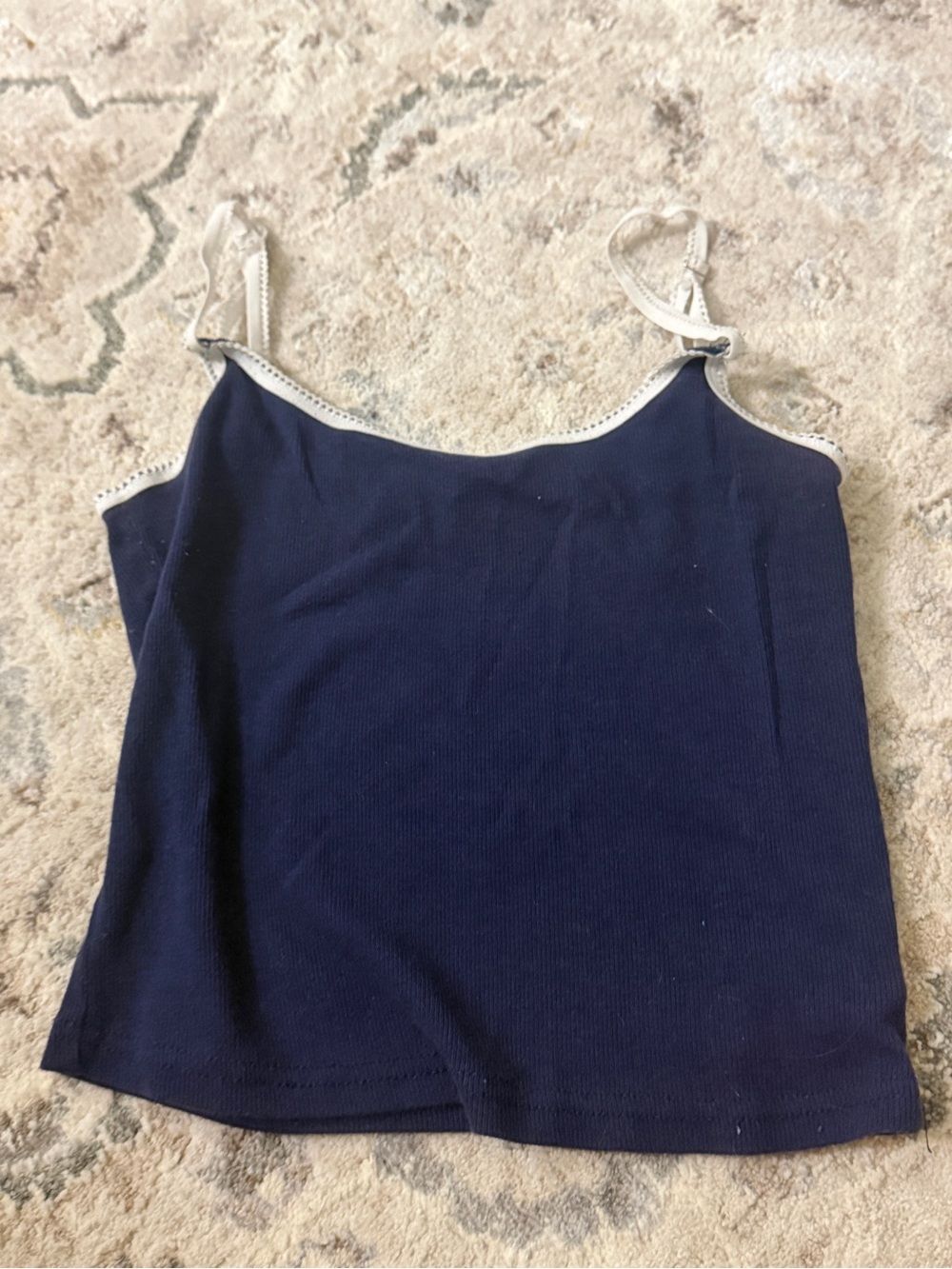 Edikted Navy Cami with Cream Trim